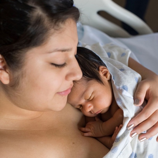 The Sacred Hour is a special bonding time that begins when your baby is placed skin-to-skin on your chest right after he is born.